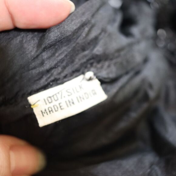 Vintage 80s Silk Sequin Peacock Butterfly Evening Gown Maxi Dress - Picture 15 of 16